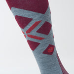 Merino Skiing Socks Men | Silver Grey / Barolo