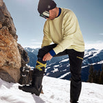 Merino Skiing Socks Men | Teal / Red Fluo