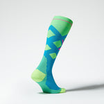 Merino Skiing Socks Men | Turquoise / Yellow Fluo